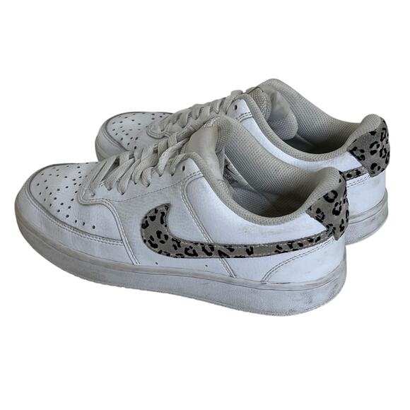Nike Court Vision Low Leopard Swoosh -White DD9665-100 Women’s Size 7.5 Sneakers - Picture 4 of 10